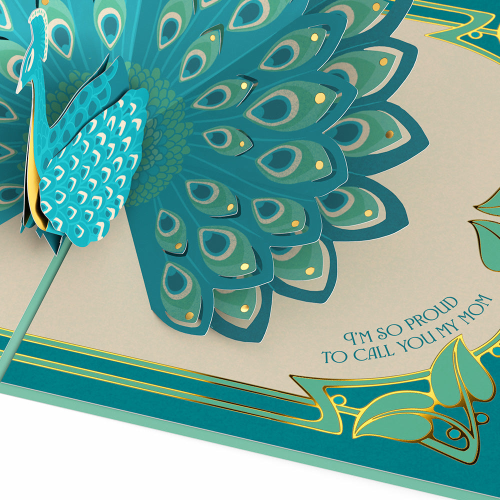 Art Deco Mother's Day Peacock Pop-Up Card