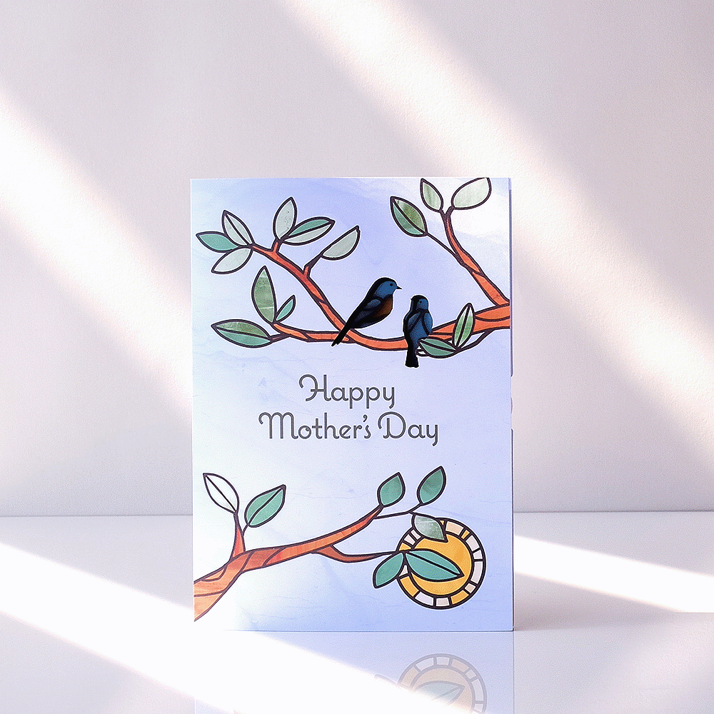 Happy Mother's Day Robins Suncatcher Card
