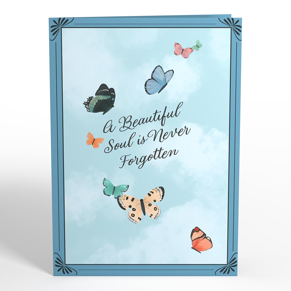 Celebration of Life Sympathy Butterflies Pop-Up Card