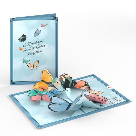 Celebration of Life Sympathy Butterflies Pop-Up Card