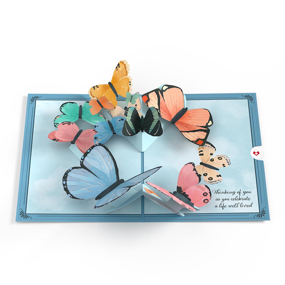 Celebration of Life Sympathy Butterflies Pop-Up Card