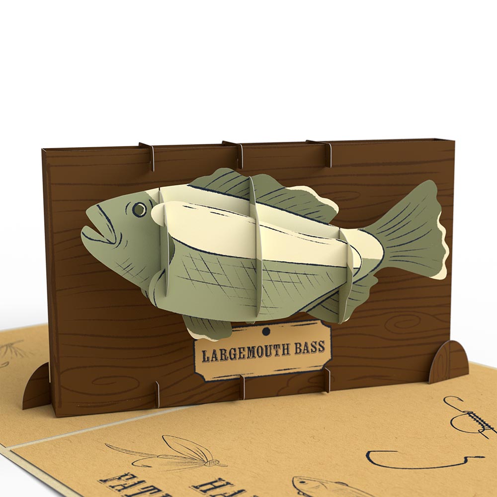 Reel Kick-Bass Dad Father's Day Pop-Up Card