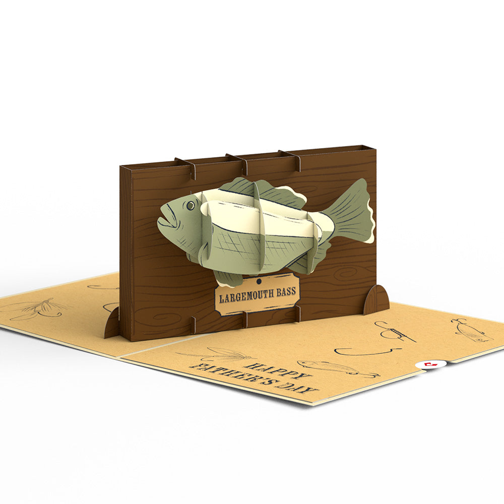 Reel Kick-Bass Dad Father's Day Pop-Up Card