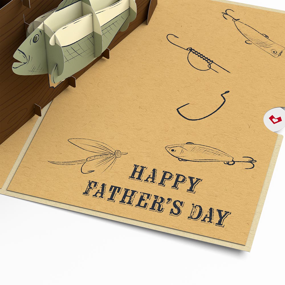 Reel Kick-Bass Dad Father's Day Pop-Up Card