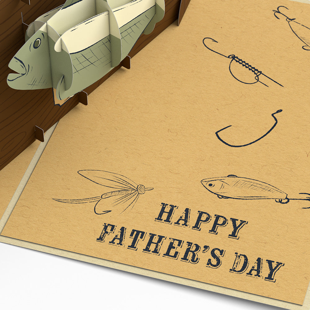 Reel Kick-Bass Dad Father's Day Pop-Up Card
