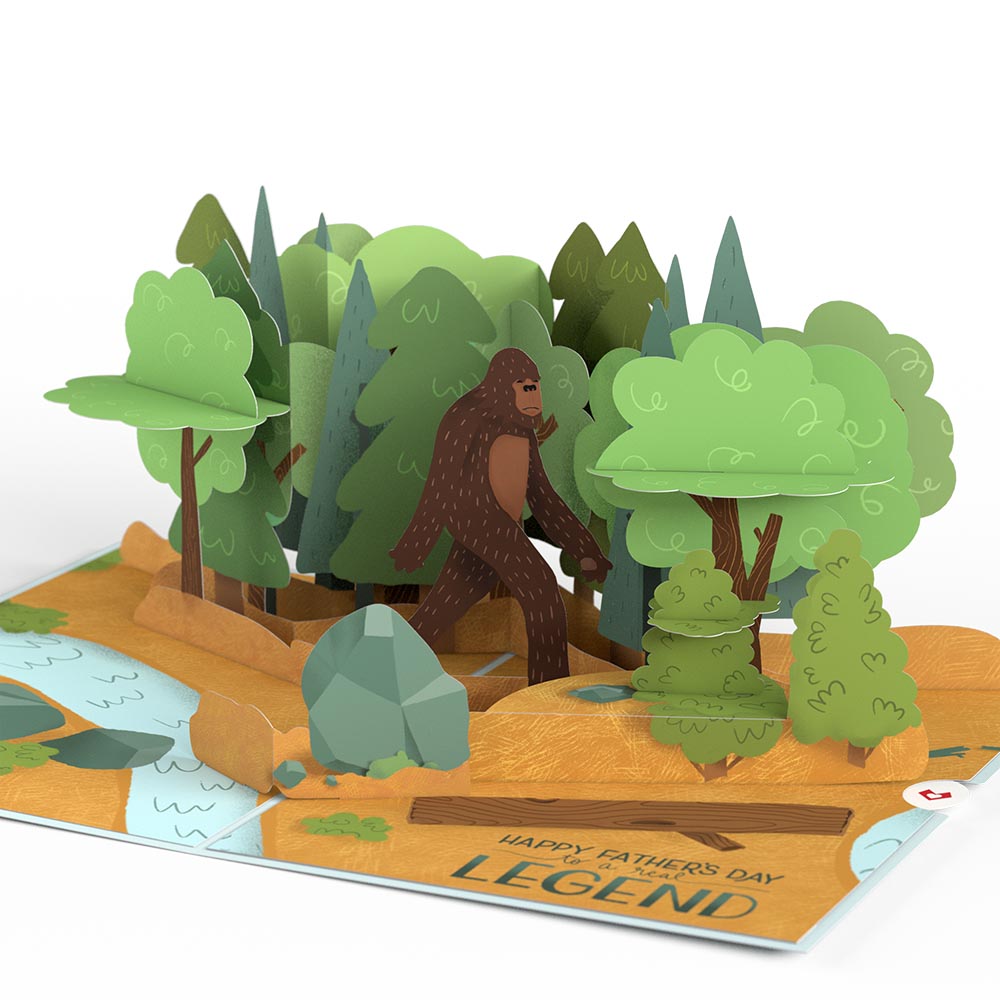 Father's Day Bigfoot Legend Pop-Up Card