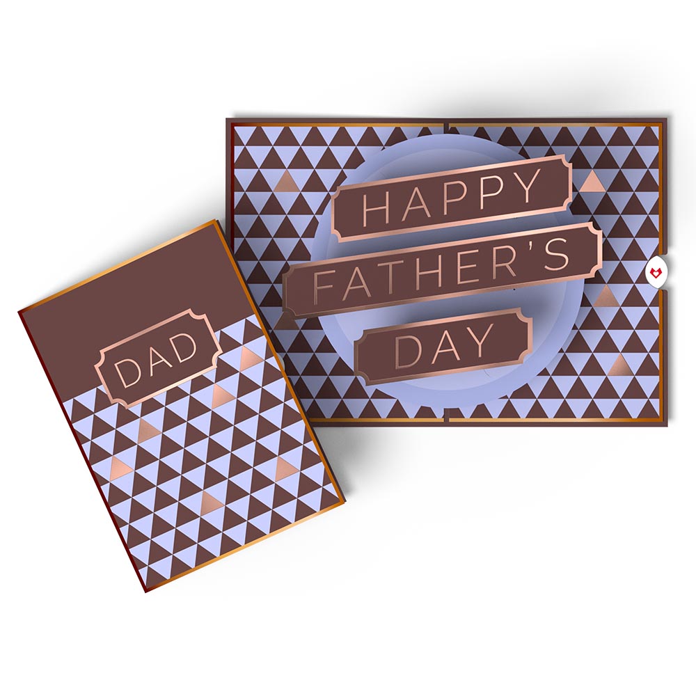 Geo Happy Father's Day Pop-Up Card