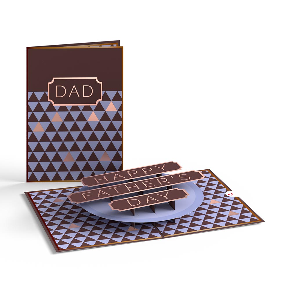 Geo Happy Father's Day Pop-Up Card