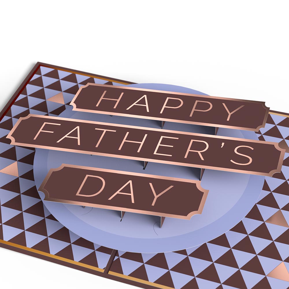 Geo Happy Father's Day Pop-Up Card