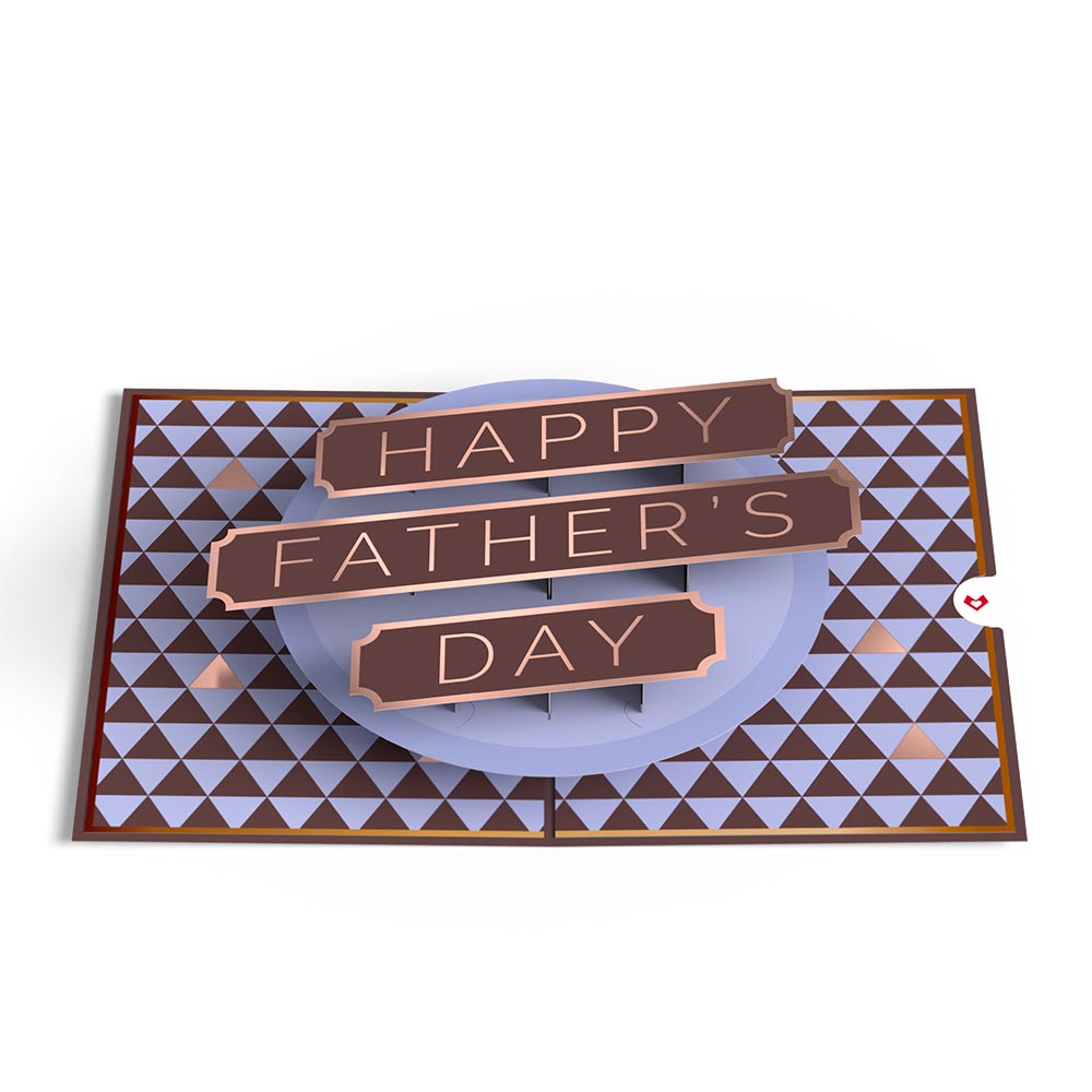 Geo Happy Father's Day Pop-Up Card