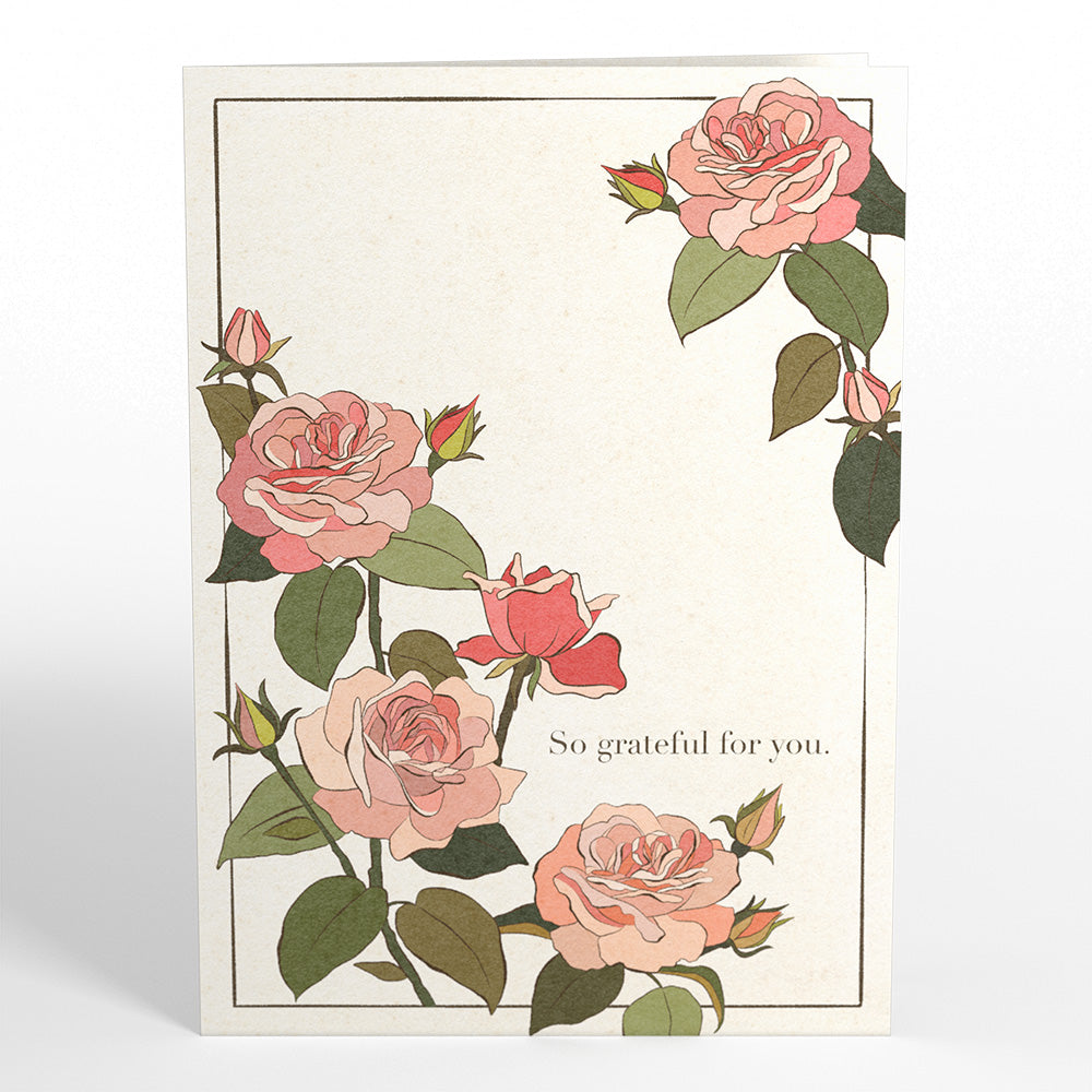 Mother's Day Grateful For You Roses Pop-Up Card & Luxe Bouquet