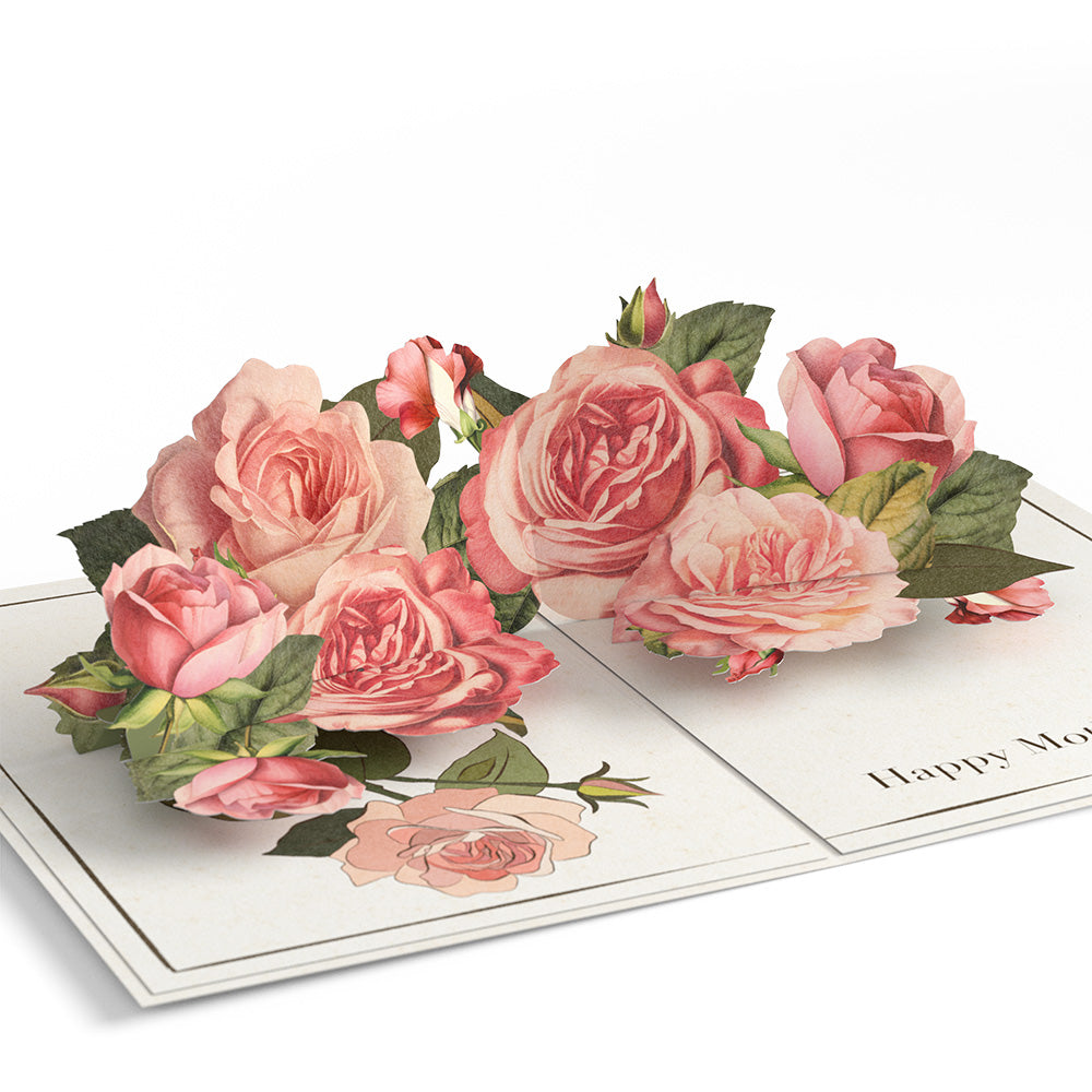 Mother's Day Grateful For You Roses Pop-Up Card & Luxe Bouquet