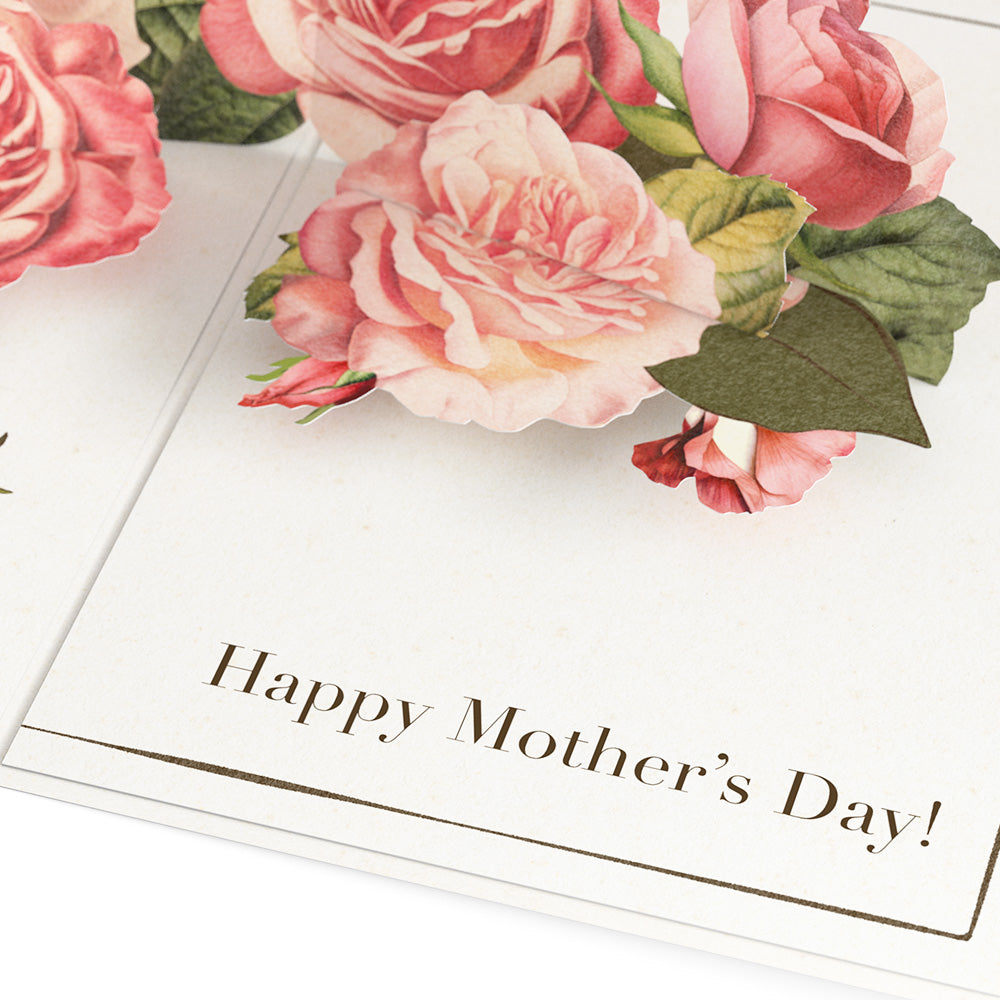 Mother's Day Grateful For You Roses Pop-Up Card & Luxe Bouquet