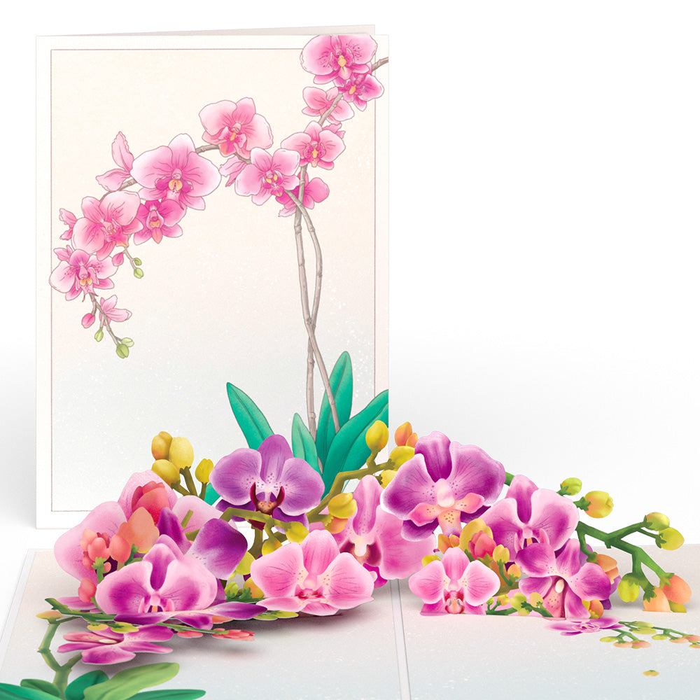 Watercolor Orchid Pop-Up Card