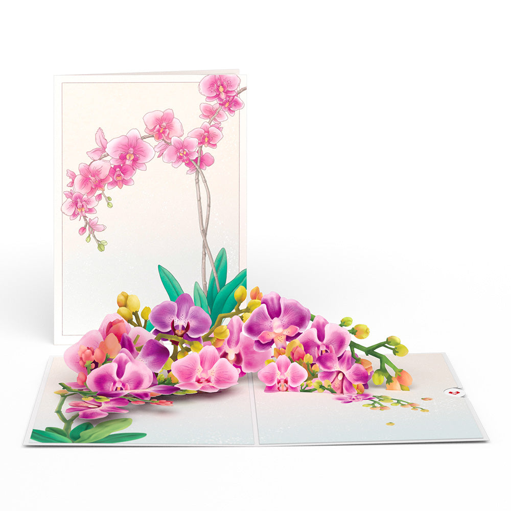 Watercolor Orchid Pop-Up Card & Bouquet Bundle