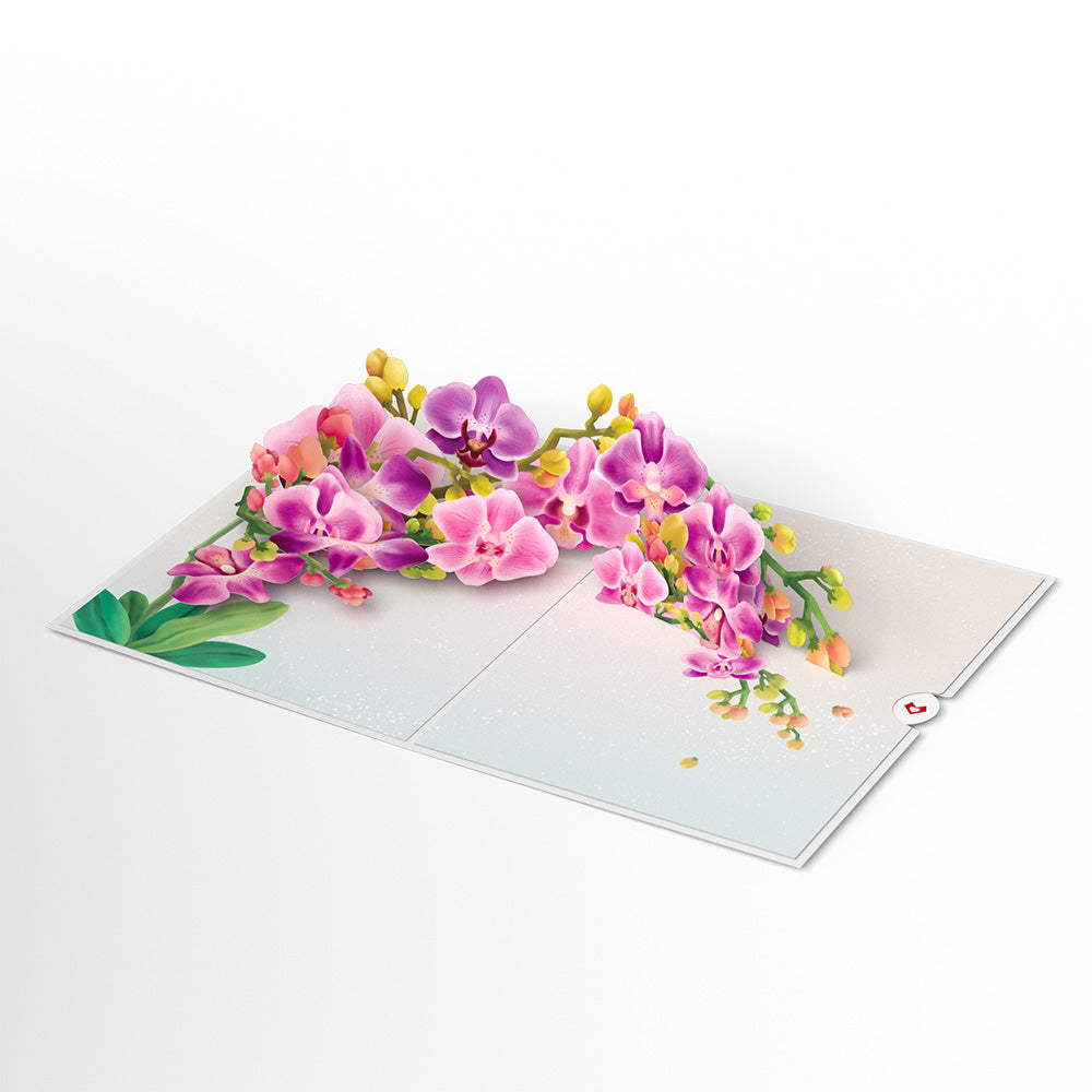 Watercolor Orchid Pop-Up Card & Bouquet Bundle