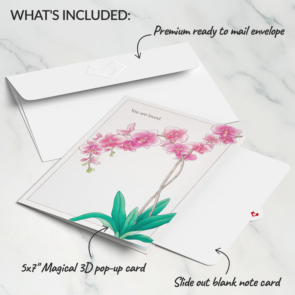Watercolor Orchid Pop-Up Card