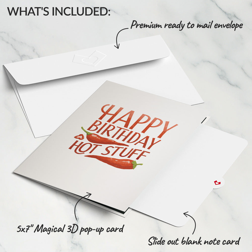 Happy Birthday Hot Stuff Pop-Up Card