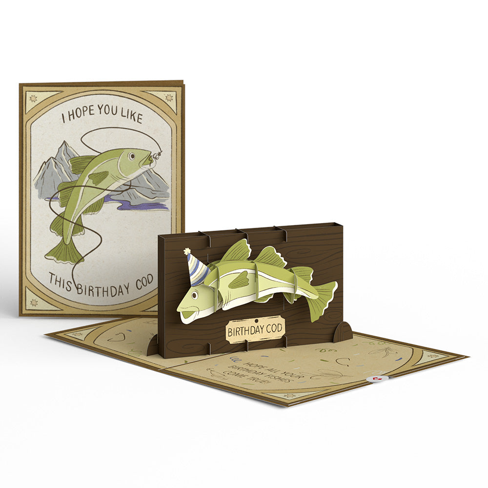 Birthday Cod Pop-Up Card & Bouquet Bundle