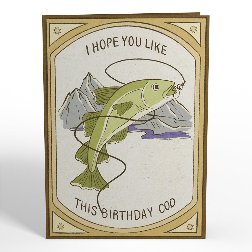 Birthday Cod Pop-Up Card & Bouquet Bundle