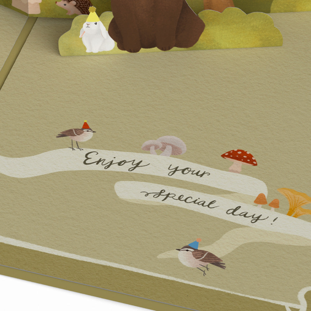 Woodland Birthday Party Pop-Up Card