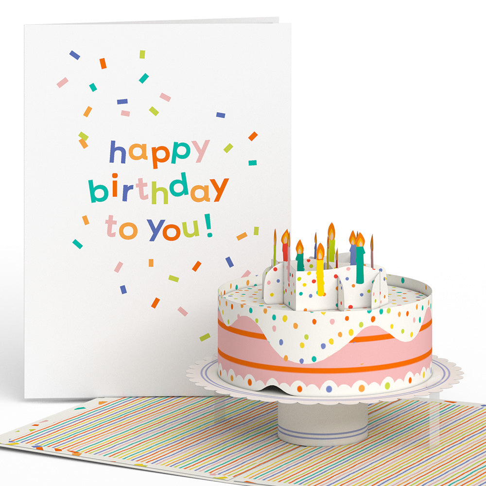 Happy Birthday to You! Confetti Cake Pop-Up Card