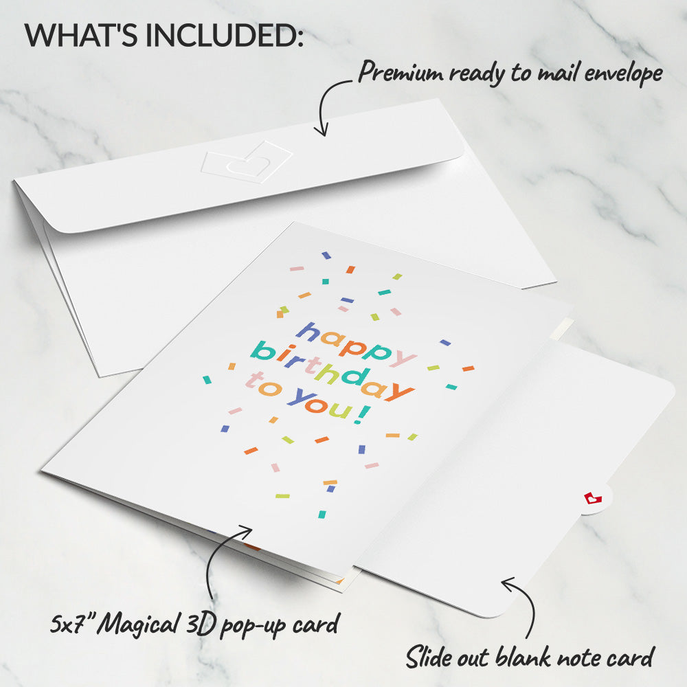 Happy Birthday to You! Confetti Cake Pop-Up Card