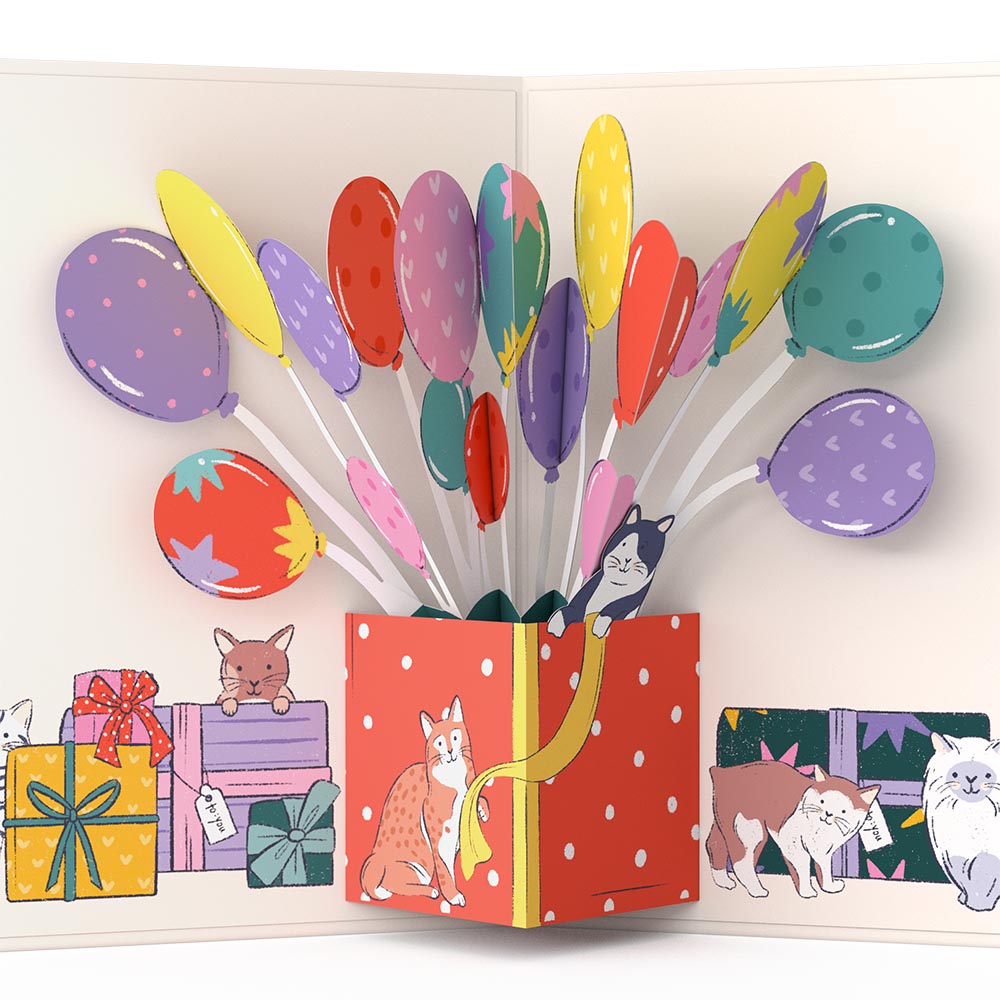 Curious Cats 80th Birthday Pop-Up Card and Sentiment Set