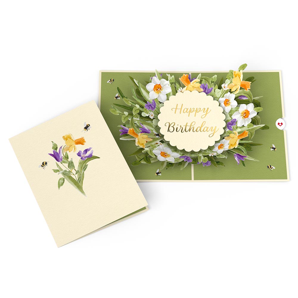 Birthday in Bloom Pop-Up Card & Bouquet Bundle