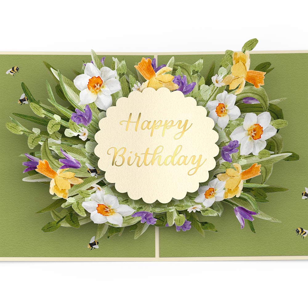 Birthday in Bloom Pop-Up Card & Bouquet Bundle