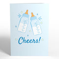 Poppin' Bottles and Changing Diapers New Baby Pop-Up Card