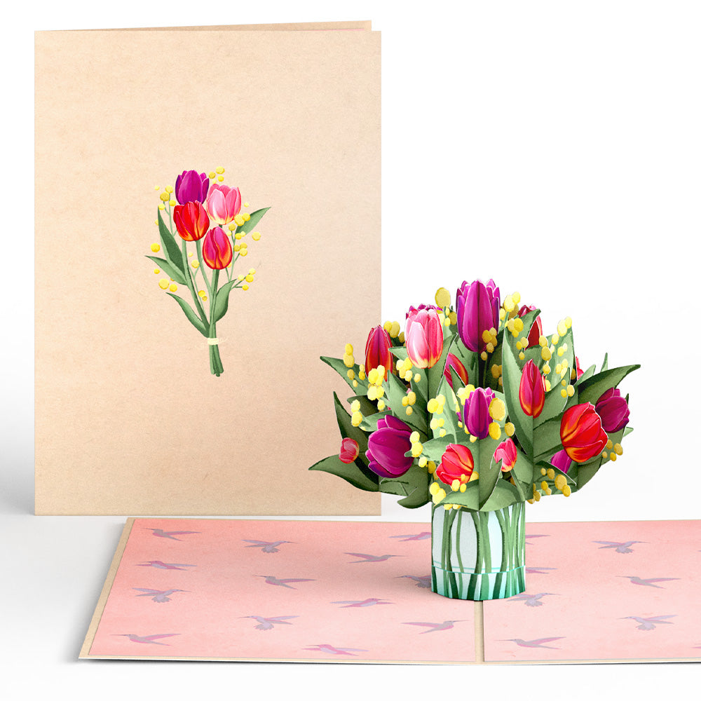 Cheerful Tulips Pop-Up Card