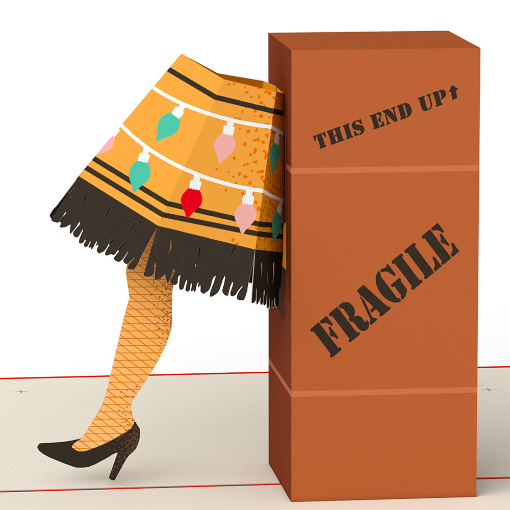 A Christmas Story Holiday Leg Lamp Pop-Up Card & Flower Buds Bouquet Bundle