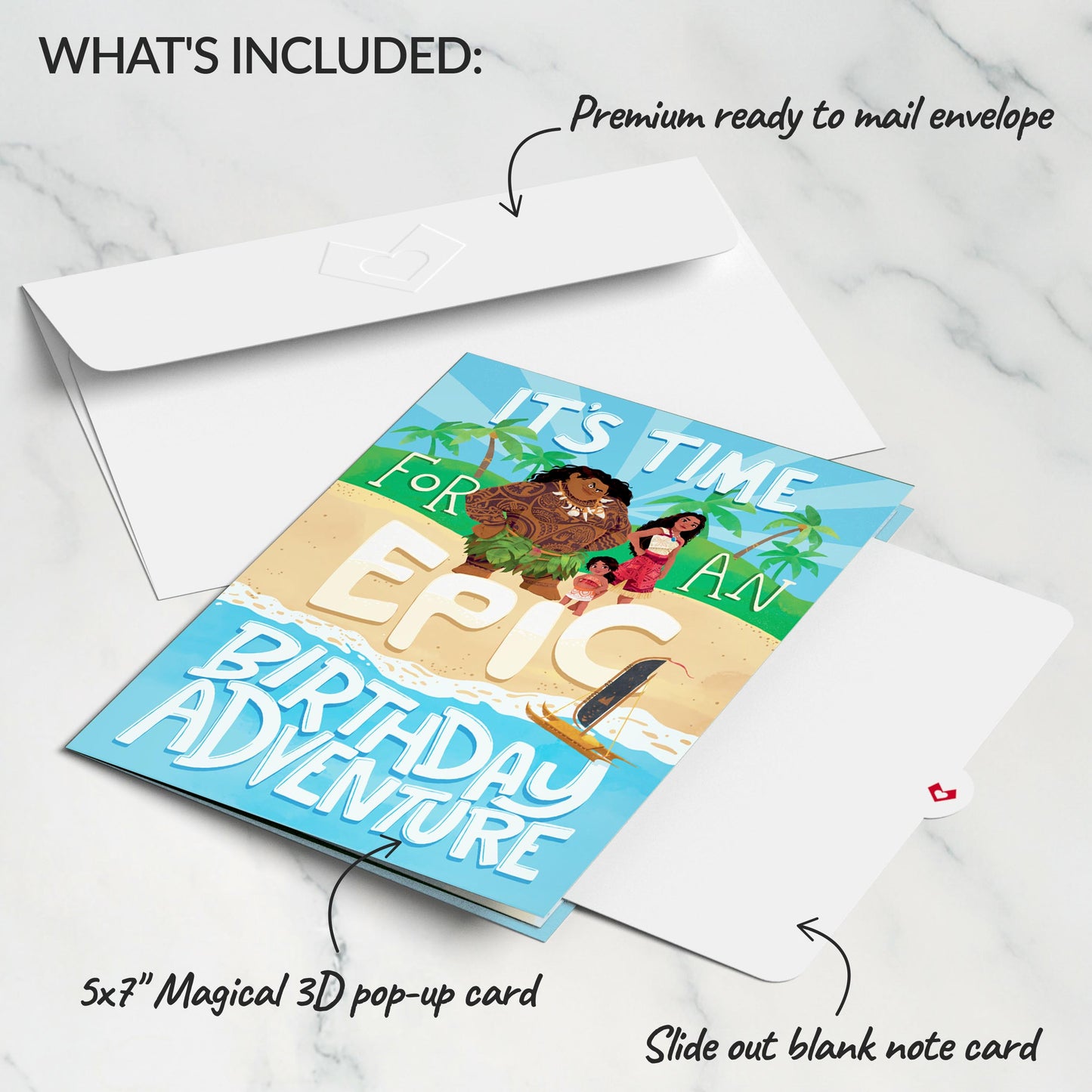 Disney's Moana 2 Epic Birthday Pop-Up Card