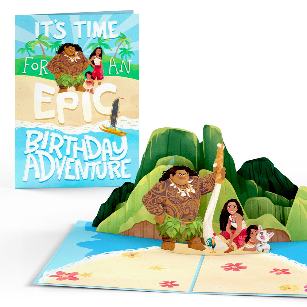 Disney’s Moana 2 Epic Birthday Pop-Up Card & Flower Buds Bouquet Bundle