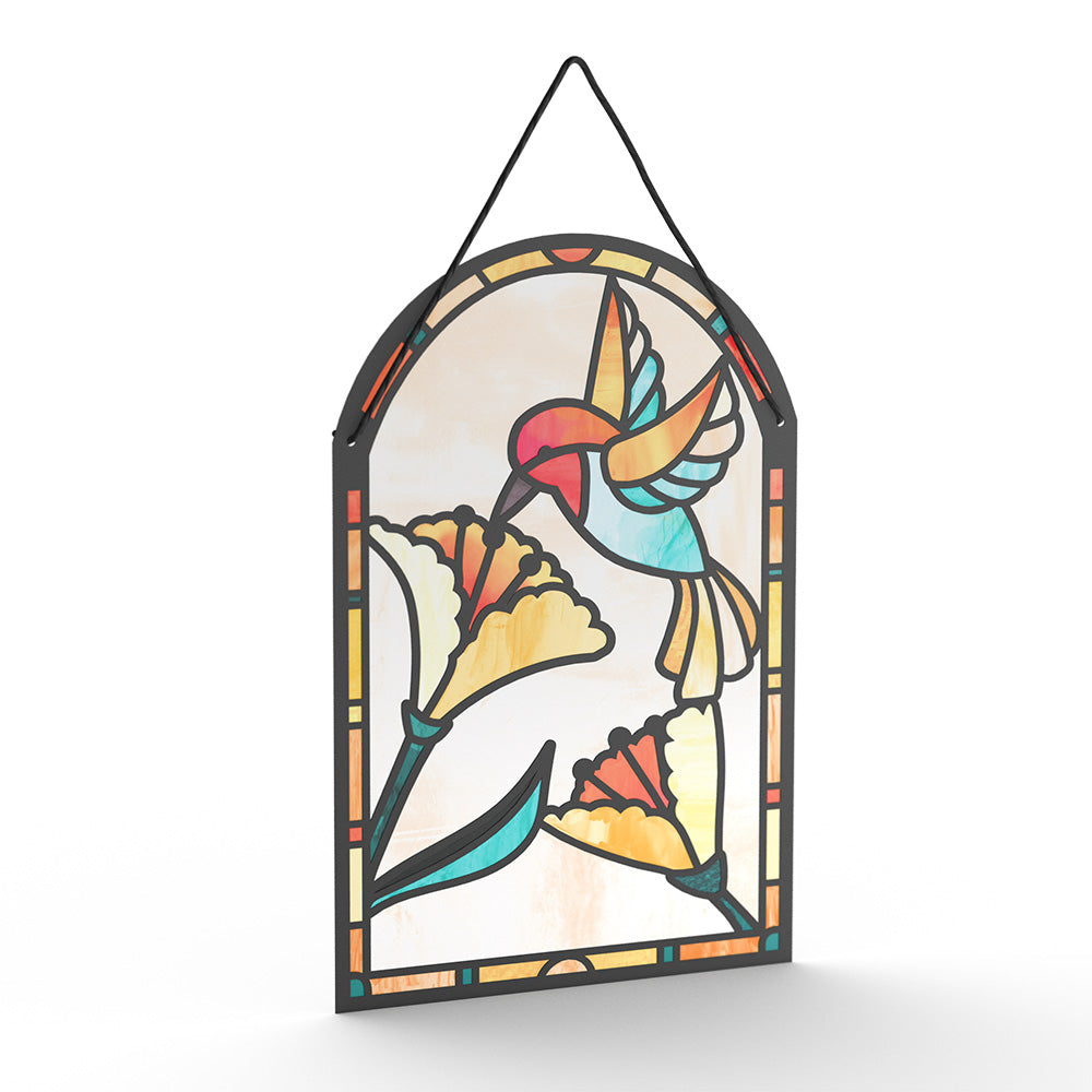 Thinking of You Hummingbird Suncatcher Card & Pop-Up Bouquet Bundle