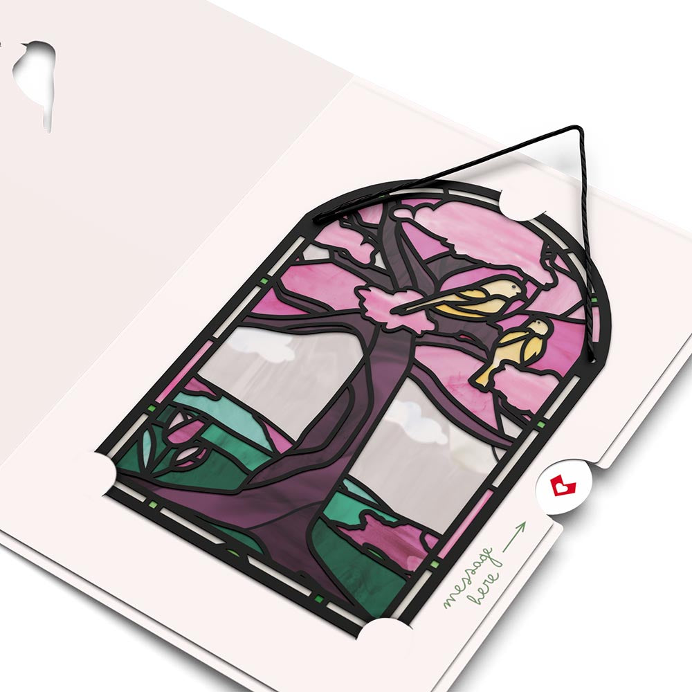 You Brighten My World Birds Suncatcher Card