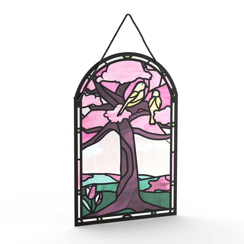 You Brighten My World Birds Mother's Day Suncatcher Card and Sentiment Set for Step-Mother