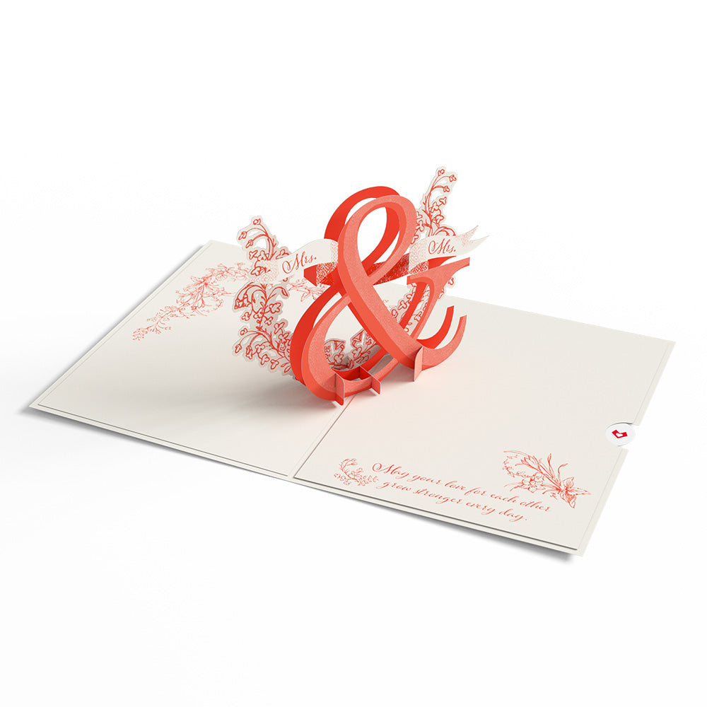 Better Together Mrs. & Mrs. Wedding Pop-Up Card