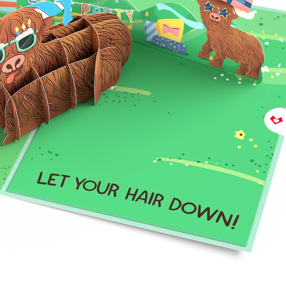 Highland Cow Birthday Pop-Up Card