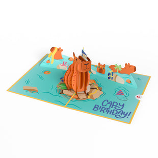 Capybara Birthday Pop-Up Card