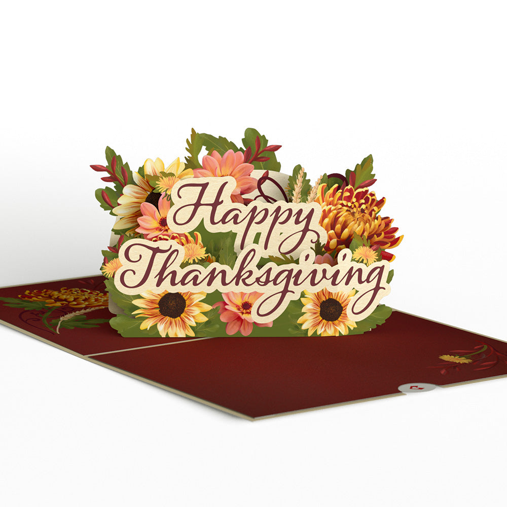 Thanksgiving Gratitude Pop-Up Card & Bouquet Bundle