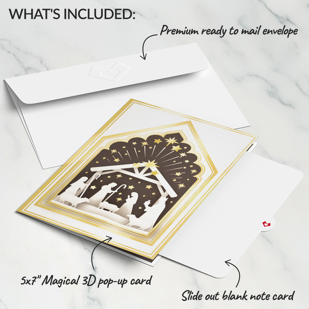 Elegant Nativity Pop-Up Card
