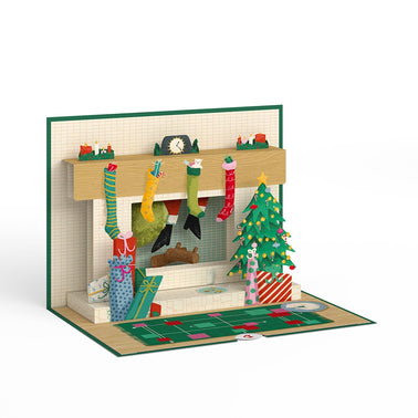 Santa Down the Chimney Christmas Pop-Up Card