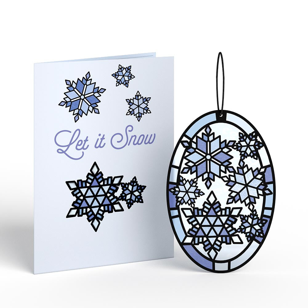 Let It Snow Suncatcher Card & Pop-Up Bouquet Bundle