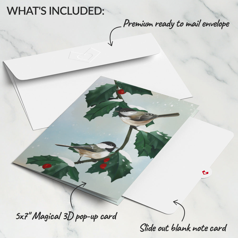 Winter Chickadees Pop-Up Card