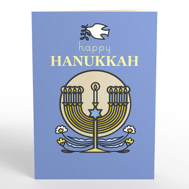 Happy Hanukkah Menorah Suncatcher Card