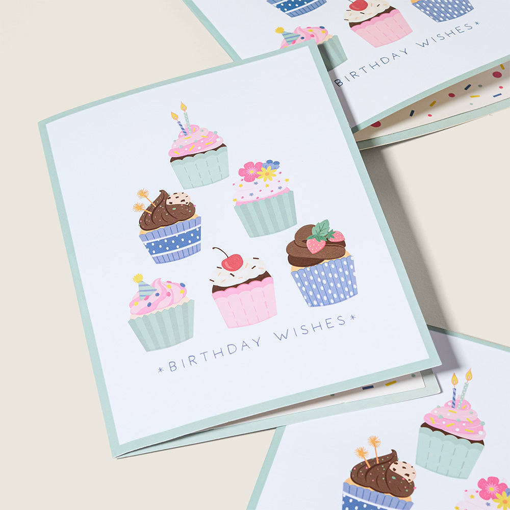 'Birthday Wishes' Cupcake Cat Plushpop Card and Bouquet Bundle