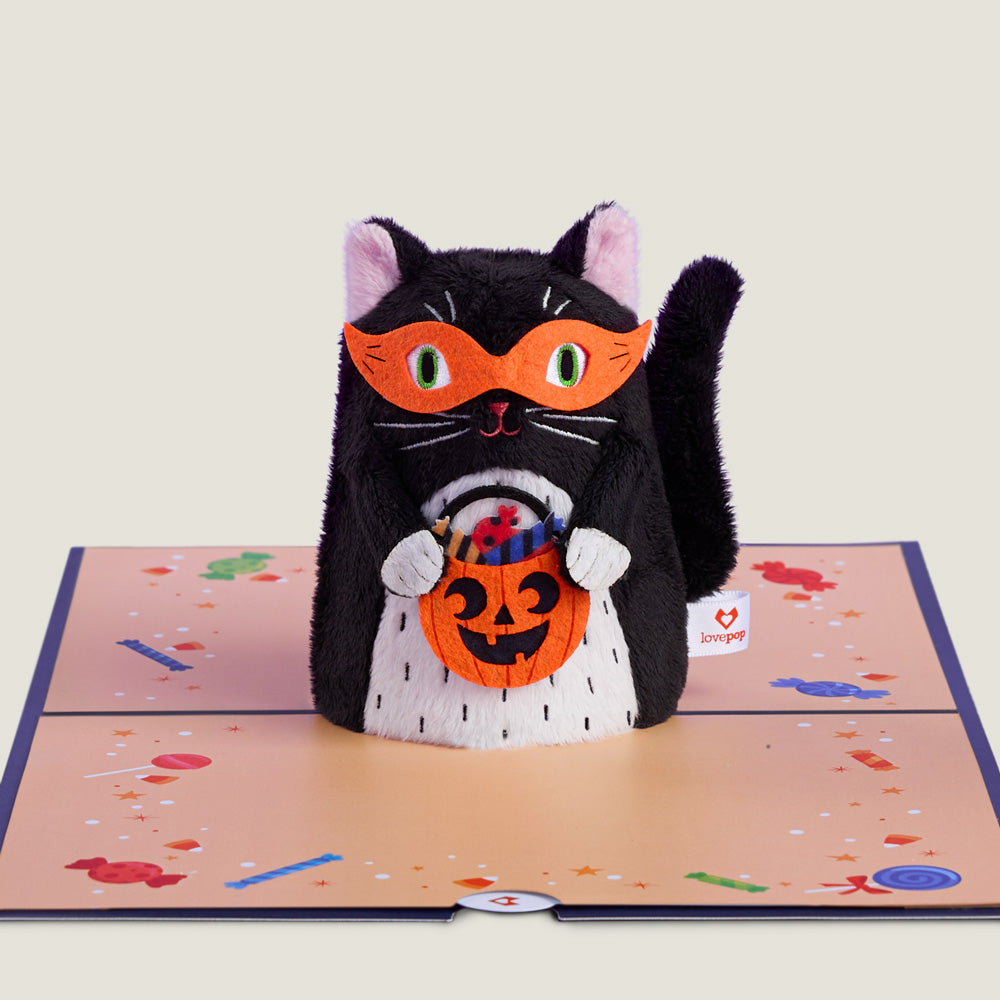 Halloween Cat Plushpop Card
