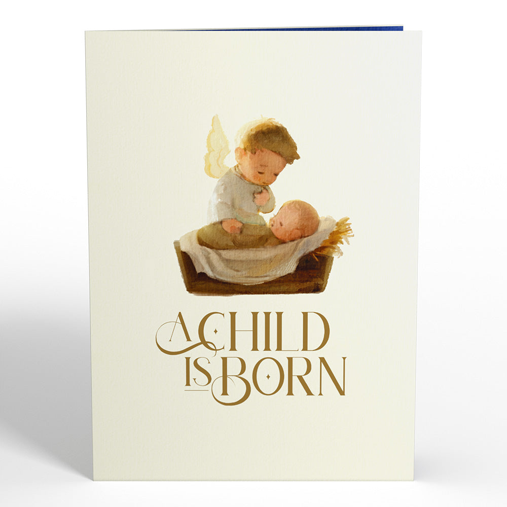 A Child is Born Nativity Light-Up Pop-Up Card